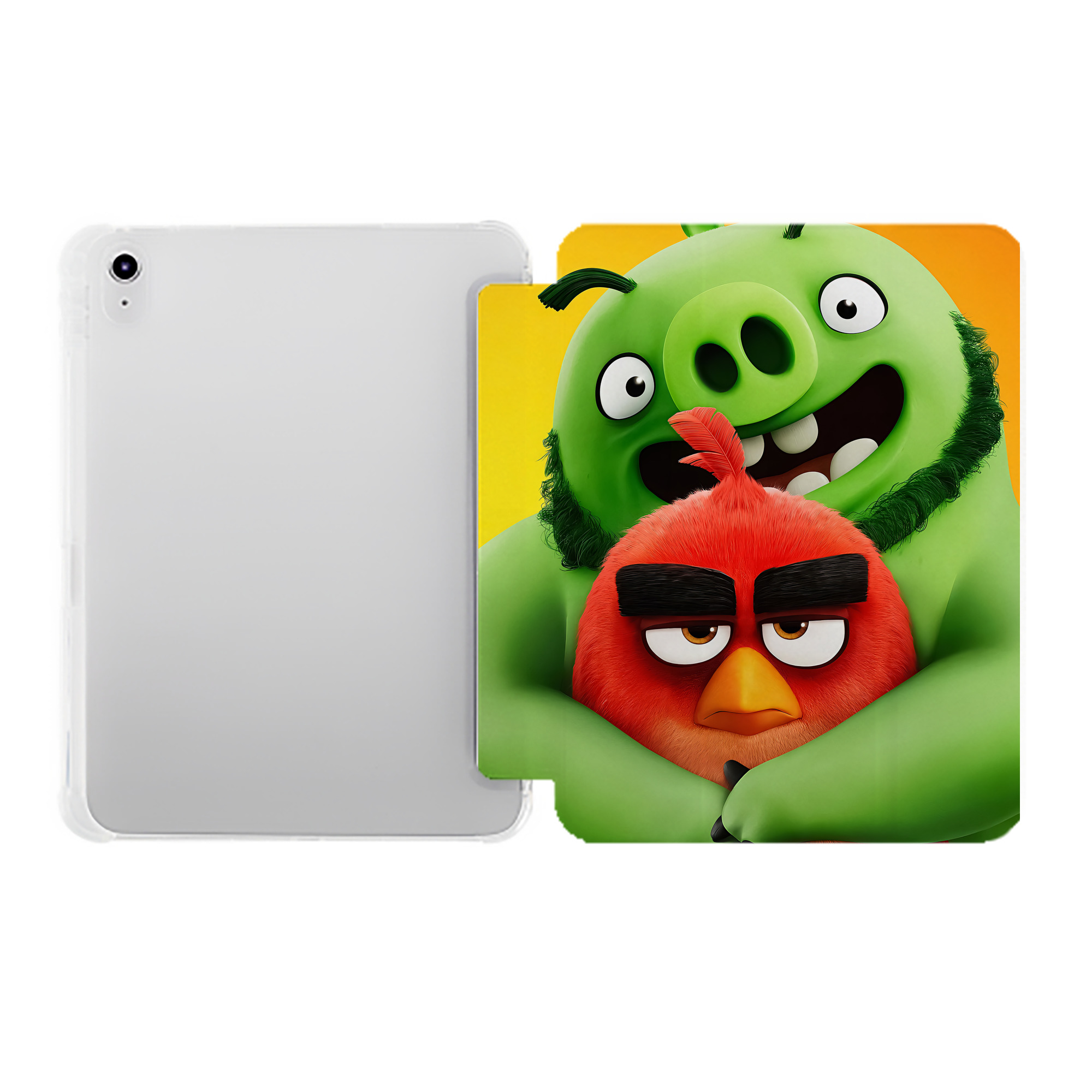 （画像用） Angry Birds アングリーバード IPad ケース ペン収納付き 三つ折りスタンド PUレザー×シリコン 対応機種9.5/10.5/10.9インチ
